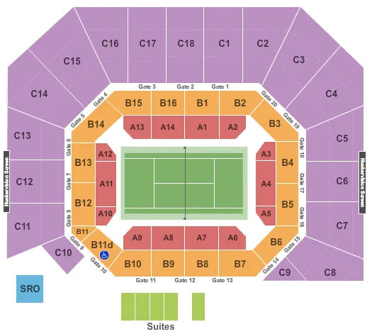 seating chart for Bob Devaney Sports Center - Volleyball - Version 2 - eventticketscenter.com