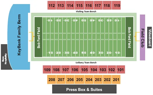 seating chart for Bob Ford Field - Football - eventticketscenter.com