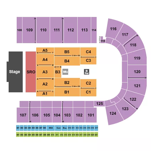 seating chart for Bobcat Stadium - MSU - Mumford & Sons - eventticketscenter.com