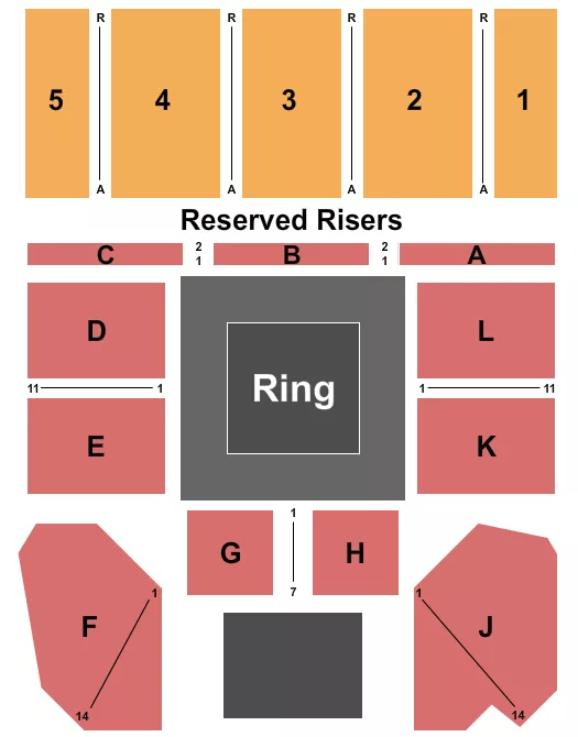 seating chart for Boeing Center at Tech Port - Wrestling 2 - eventticketscenter.com