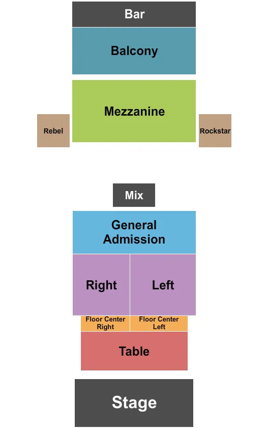 seating chart for Bogarts - Burlesque - eventticketscenter.com