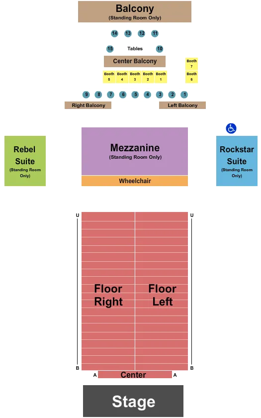 seating chart for Bogarts - Reserved 2 - eventticketscenter.com