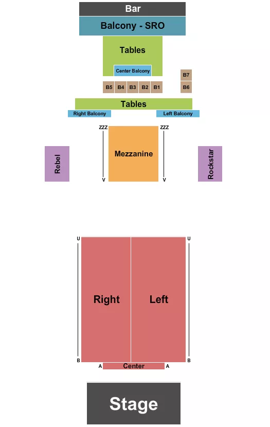 seating chart for Bogarts - Reserved 3 - eventticketscenter.com