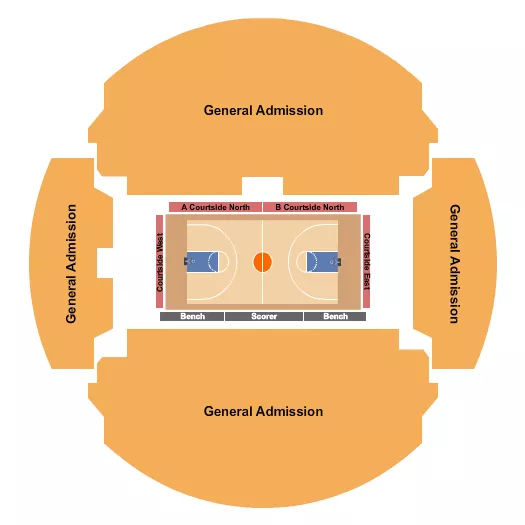 seating chart for Bojangles Coliseum - Basketball GA - eventticketscenter.com