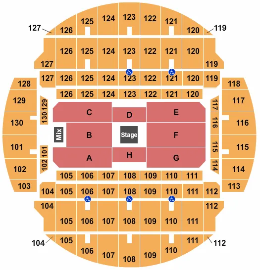 seating chart for Bojangles Coliseum - Center Stage - eventticketscenter.com