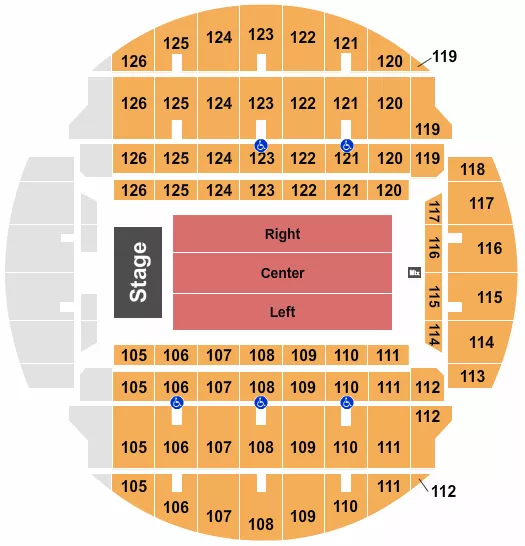 seating chart for Bojangles Coliseum - Crowder - eventticketscenter.com