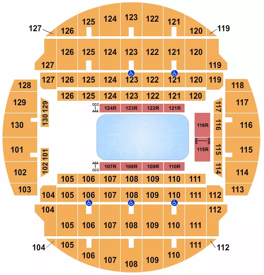 seating chart for Bojangles Coliseum - Disney on Ice - eventticketscenter.com