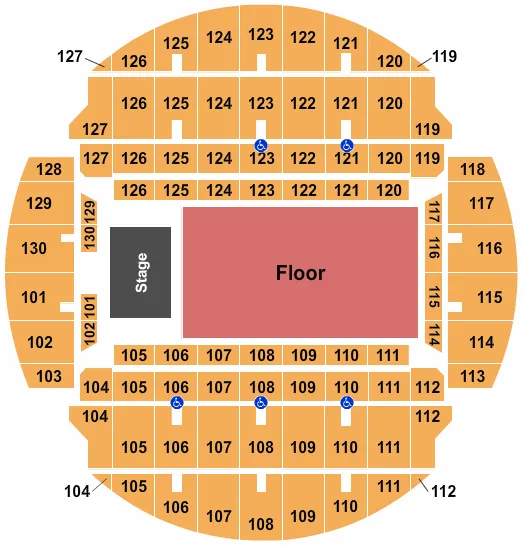 seating chart for Bojangles Coliseum - Endstage GA Floor - eventticketscenter.com