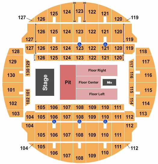 seating chart for Bojangles Coliseum - Endstage Pit 2 - eventticketscenter.com