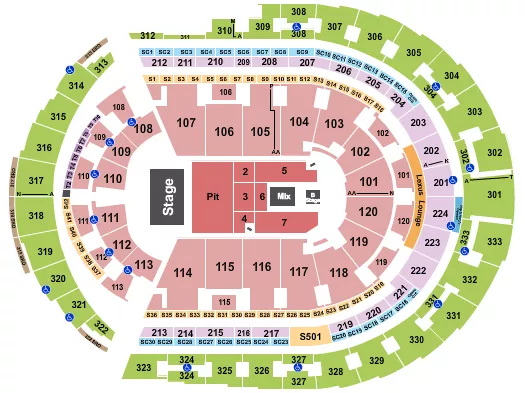 seating chart for Bridgestone Arena - Forrest Frank - eventticketscenter.com