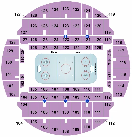 seating chart for Bojangles Coliseum - Hockey - eventticketscenter.com