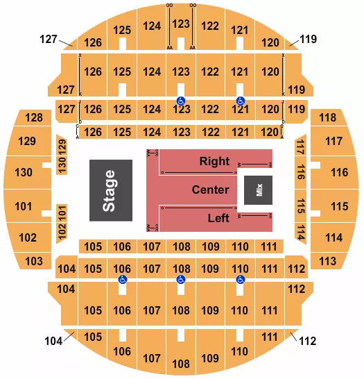 seating chart for Bojangles Coliseum - Third Day - eventticketscenter.com