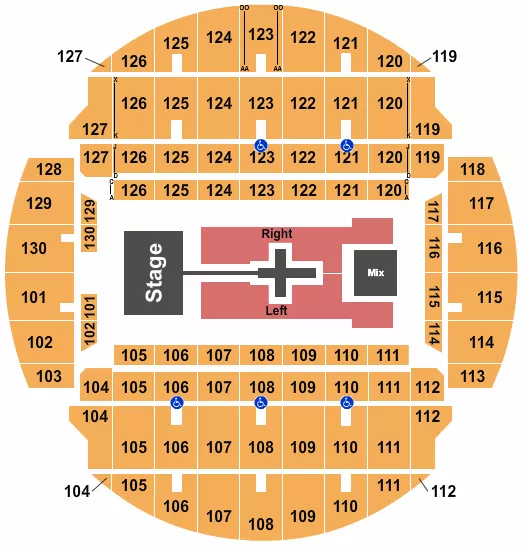 seating chart for Bojangles Coliseum - TobyMac - eventticketscenter.com
