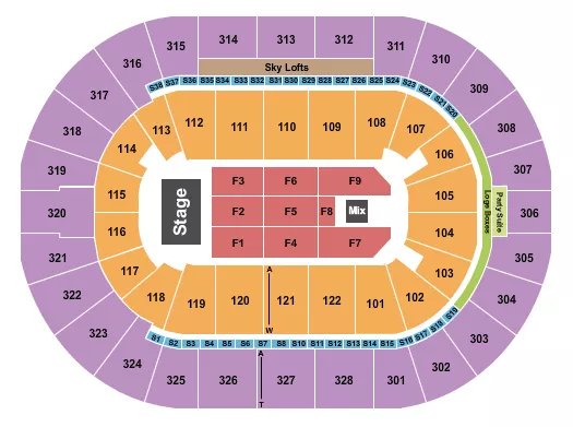 seating chart for BOK Center - Endstage 5 - eventticketscenter.com