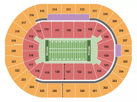 seating chart for BOK Center - Football - eventticketscenter.com