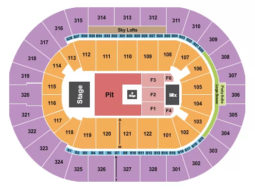 seating chart for BOK Center - Nine Inch Nails - eventticketscenter.com