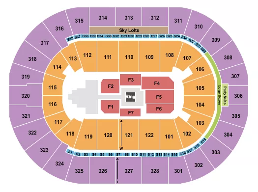 seating chart for BOK Center - WWE 2 - eventticketscenter.com