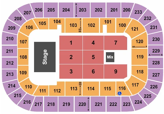 seating chart for Bon Secours Wellness Arena - Endstage 3 - eventticketscenter.com
