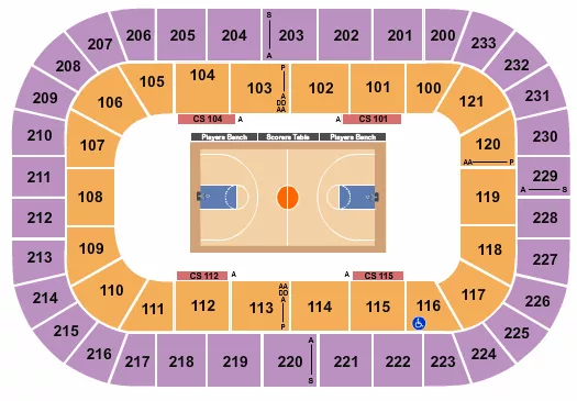 seating chart for Bon Secours Wellness Arena - Basketball NCAA Tourney - eventticketscenter.com