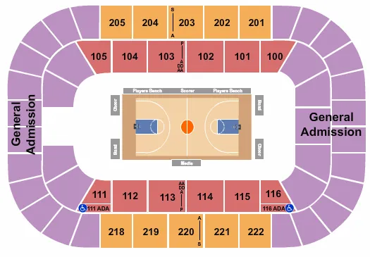 seating chart for Bon Secours Wellness Arena - Basketball - Womens Tourney - eventticketscenter.com