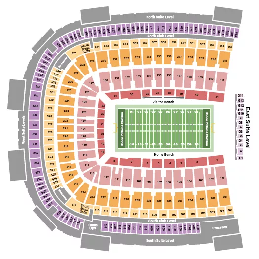 seating chart for Boone Pickens Stadium - Football 2 - eventticketscenter.com
