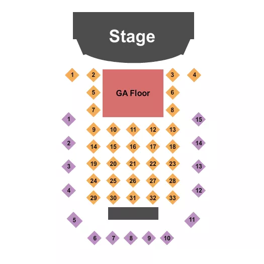 seating chart for Boot Barn Hall At Bourbon Brothers - GA - Endstage 2 - eventticketscenter.com