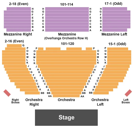seating chart for Booth Theatre - End Stage - eventticketscenter.com