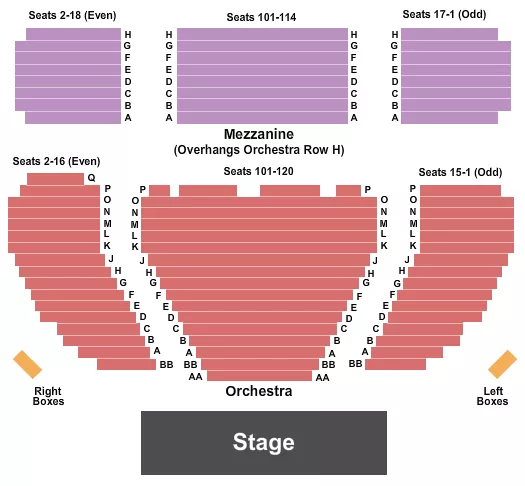 seating chart for Booth Theatre - End Stage - eventticketscenter.com