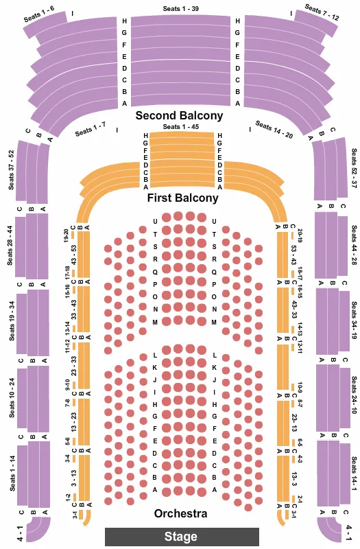 seating chart for Boston Symphony Hall - Endstage w/ Tables - eventticketscenter.com