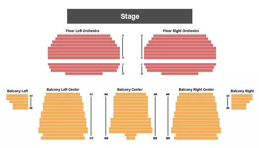 seating chart for Boswell Hall at Schuler Performing Arts Center - End Stage - eventticketscenter.com