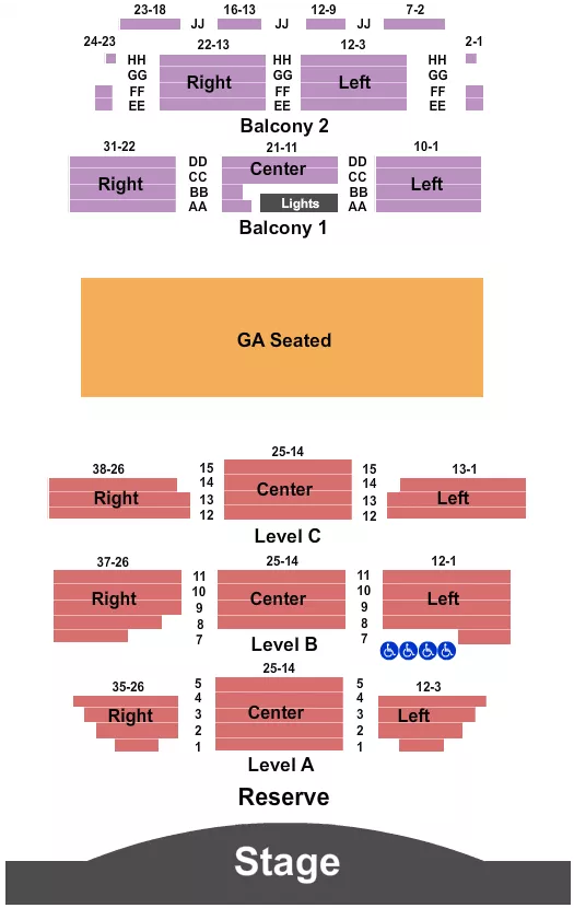 seating chart for Boulder Theater - Endstage - GA 4 - eventticketscenter.com