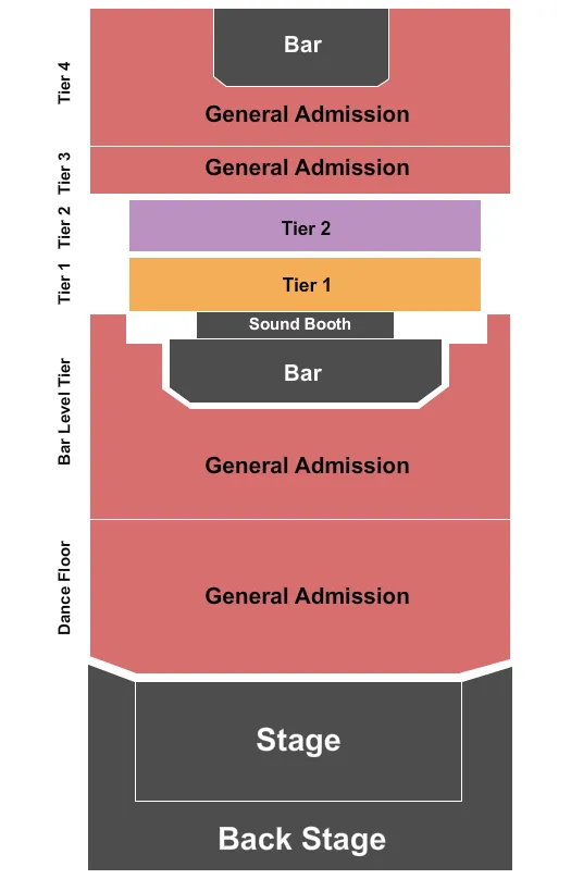 seating chart for Bourbon Theatre - NE - End Stage - eventticketscenter.com
