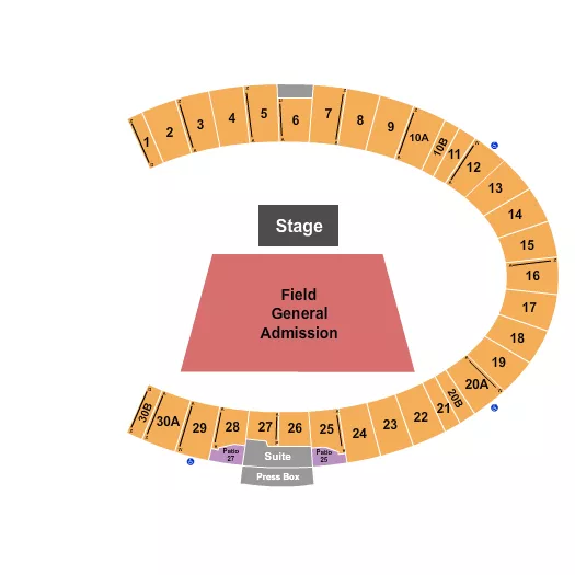 seating chart for Bowman Gray Stadium - Concert - eventticketscenter.com