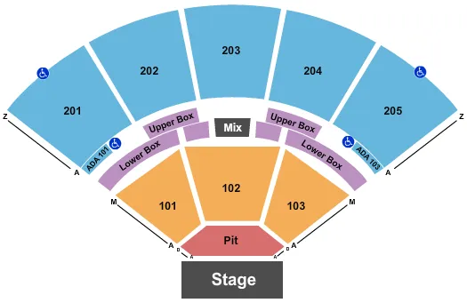 seating chart for Brandon Amphitheater - Endstage Reserved Pit - eventticketscenter.com