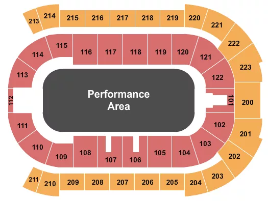 seating chart for Brandt Centre - Evraz Place - Performance Area - eventticketscenter.com