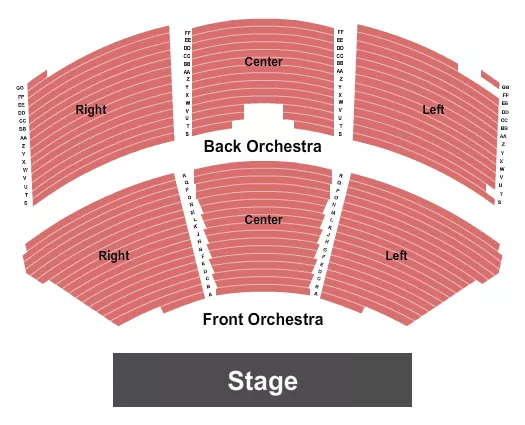 seating chart for Branson Hillside Theatre - Endstage - eventticketscenter.com