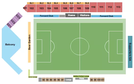 seating chart for Breese Stevens Field - Soccer - Forward Madison - eventticketscenter.com