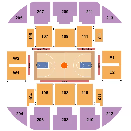 seating chart for Brick Breeden Fieldhouse - Harlem Globetrotters - eventticketscenter.com