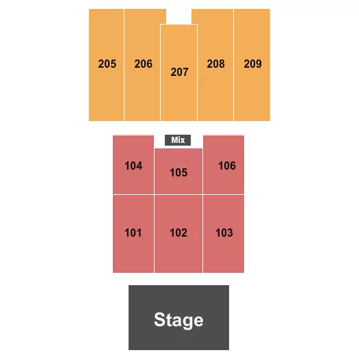 seating chart for Bridge View Center Expo Hall - Endstage - eventticketscenter.com