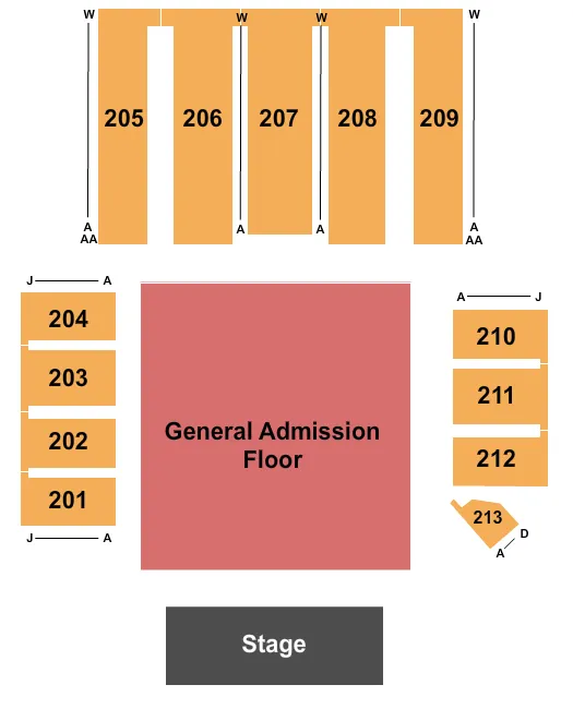 seating chart for Bridge View Center Expo Hall - General Admission - eventticketscenter.com