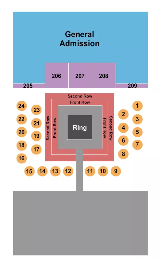 seating chart for Bridge View Center Expo Hall - Wrestling - eventticketscenter.com