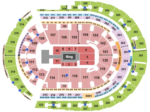 seating chart for Bridgestone Arena - AEW - eventticketscenter.com