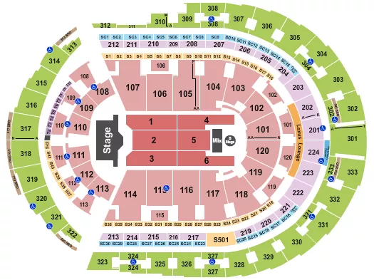 seating chart for Bridgestone Arena - Aventura - eventticketscenter.com