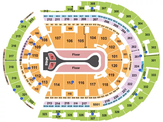 seating chart for Bridgestone Arena - Benson Boone - eventticketscenter.com