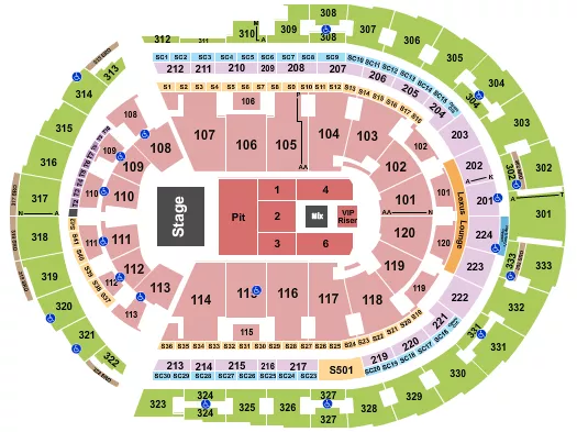 seating chart for Bridgestone Arena - Breaking Benjamin - eventticketscenter.com