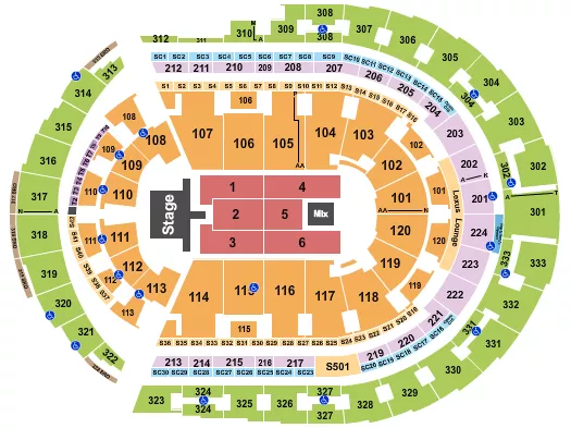 seating chart for Bridgestone Arena - Bryan Adams - eventticketscenter.com