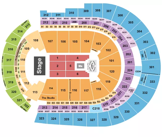 seating chart for Bridgestone Arena - Carin Leon - eventticketscenter.com