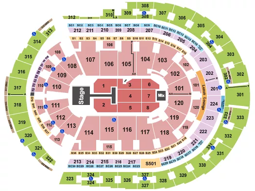 seating chart for Bridgestone Arena - Chris Tomlin 2 - eventticketscenter.com