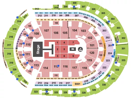 seating chart for Bridgestone Arena - Descendants & Zombies - eventticketscenter.com