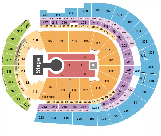 seating chart for Bridgestone Arena - Diljit Dosanjh - eventticketscenter.com